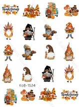 Nail Art Water Transfer Stickers Decals Thanksgiving Gnomes KoB-1524 - £2.39 GBP