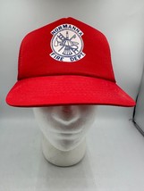 VTG Normanna Fire Department Truckers Hat Cap Red Snapback Mesh Foam You... - $14.49