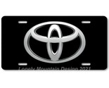 Toyota New Logo Inspired Art on Black FLAT Aluminum Novelty License Tag ... - £14.37 GBP