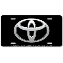 Toyota New Logo Inspired Art on Black FLAT Aluminum Novelty License Tag Plate - £14.38 GBP