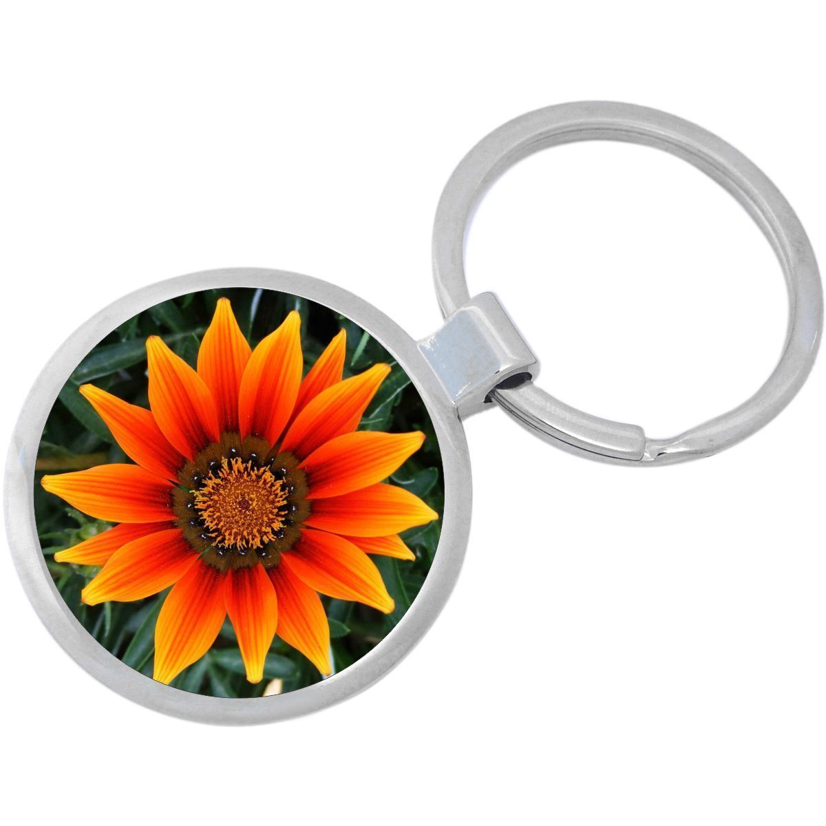 Orange Flower Photo Keychain - Includes 1.25 Inch Loop for Keys or Backpack - $10.77