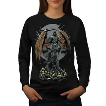 Wellcoda Evil Grim Reaper Womens Sweatshirt, Horror Casual Pullover Jumper - £22.86 GBP+