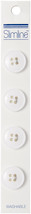 Slimline Buttons Series 1-White 4-Hole 5/8&quot; 4/Pkg - $14.82