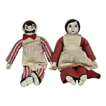 Antique European Kalmar Porcelain Cloth 16&quot; Chef &amp; Baker Dolls Hand Painted - £66.96 GBP