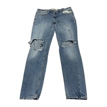 Maurices Jeans Girls 27 Blue Denim Stretch Distressed 5-Pocket Mid-Rise ... - $20.31