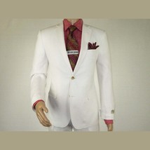 Men's Summer Linen Suit Apollo King Half Lined 2 Button Modern Fit SLN8 White image 2