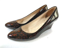 COLE HAAN Animal Leopard Print Patent Leather Slip On Wedge Heel Women&#39;s 6 B - £19.72 GBP