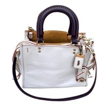 COACH 1941 Rogue 25 Pebble Leather Satchel Shoulder Bag Chalk White Cros... - £232.91 GBP