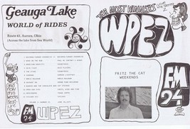WPEZ 94 Pittsburgh VINTAGE June 28 1974 Music Survey w. Geauga Lake Ad  - £11.62 GBP