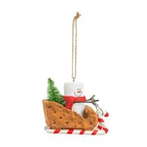 Ganz S'Mores Graham Cracker Sled Christmas Tree Ornament 3 Inch Multicolor - $17.80