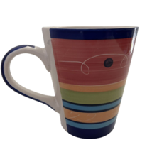Royal Norfolk Mug Coffee Colorful Stoneware Multi Color Band Red Blue Tea Cup - £5.49 GBP