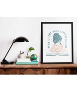 Just a Girl Who Loves Books Poster Literary Art Print Book Lover Wall De... - $12.44 CAD