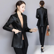 Spring New Genuine Leather Jacket Women Mid-length Korean Slim Fashion Blazer Co - £151.86 GBP