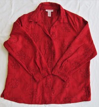 Sag Harbor Women&#39;s Long Sleeve Faux Suede Shirt Size 2X - £12.64 GBP