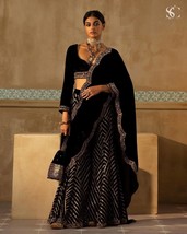Velvet Palazzo Dupatta Set  || Sequins Work Festival Punjabi dress Set  ... - £63.36 GBP
