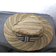 Brokers and Consultants Fedora Style Hat - Straw Type, Striped Pattern -... - $7.87