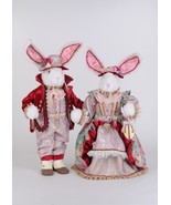Karen Didion Easter bunny rabbit set of 2 William &amp; Clematis Bunnies 22&quot;... - $5,024.00 MXN