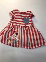 Disney Store Minnie Mouse Dress Size 0-3 Months Red White Striped Great ... - $19.86