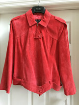 NWT: TERRY LEWIS: Classic Luxuries Leather Jacket 77025; Size Medium; Dark Coral - £102.12 GBP