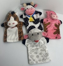 Melissa And Doug 4 Barn Buddies Farm Plush Hand Puppet Toy Cow Pig Horse Sheep - £9.40 GBP