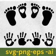 Cute Footprints PNG: baby feet handprints (Digital Download) - $2.95