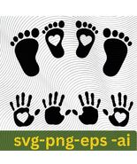 Cute Footprints PNG: baby feet handprints (Digital Download) - $2.95