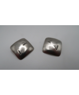 Vintage Sterling Silver Southwestern Square Earrings 2.5&quot; - £23.37 GBP