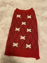 Argyle red/white dog sweater size Large - £11.16 GBP