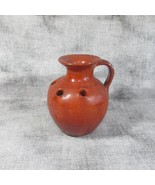 Antique Redware &quot;Handmade&quot; Handled Flower Frog Vase - $13.29