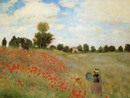 Field of Poppies Claude Monet Floral Flowers Landscape Canvas Art Print 23x30 ❤ - £177.83 GBP