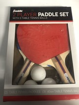 Franklin Ping Pong Paddles 2 Player Table Tennis Set Paddle With 3 Balls - £8.68 GBP