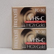 2 Maxell Camcorder Videocassette - TC-30 VHS-C Premium High Grade HGX-Gold - $9.80