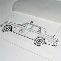 &#39;60&#39;s Studebaker Lark Marshal Police Vehicle Automotive Illustrator Original Art - $17.77