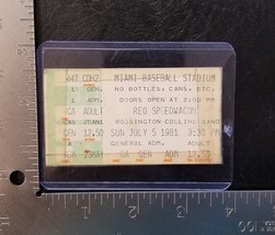 REO SPEEDWAGON  - VINTAGE JUL. 5, 1981 MIAMI, FLORIDA CONCERT TICKET STUB - €9,41 EUR