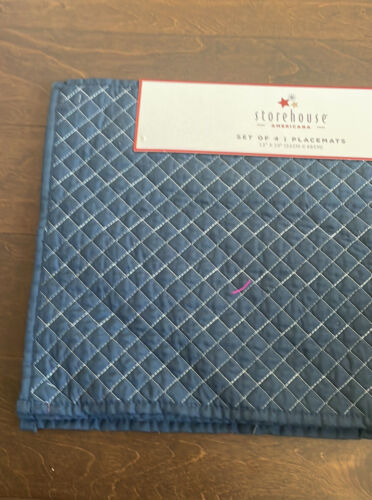 4 Storehouse Red White Blue Bandana Print  Placemats Quilted Americana 4th July Item image 3