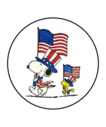 30 Snoopy 4th of July Stickers Envelope Seals Labels Stamps 1.5&quot; Round f... - $149.06 MXN