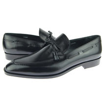 Men Black Color Pointed Apron Toe Handmade Premium Leather Loafers Stylish Shoes - £120.26 GBP+