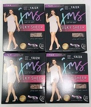 Just My Size Silky Sheer Run Resistant Control Top Nude 93945 New 4 Pair... - $29.66