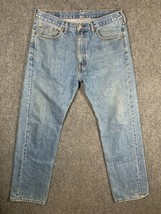 Levi&#39;s 505 Straight Fit Men&#39;s 36x32 Denim Jeans 100% Cotton Casual Durable - £13.76 GBP