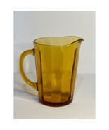 VTG Indiana Glass Amber Faceted Water Iced Tea Beer Pitcher Ice Lip MCM ... - $18.48