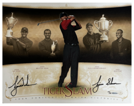 Tiger Woods Autographed &quot;Tiger Slam&quot; 16&quot; x 20&quot; Stretched Canvas UDA LE 50 - £6,766.66 GBP