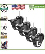 Quiet 2&quot; Swivel Caster Wheels with Brake - Set of 4 Heavy-Duty PU Options - $738.34 MXN