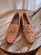 Bass Brown Loafers Mens Size 10.5 Brown Leather Casual Moc Toe Shoes Lac... - $23.93