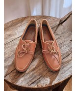 Bass Brown Loafers Mens Size 10.5 Brown Leather Casual Moc Toe Shoes Lac... - $447.05 MXN