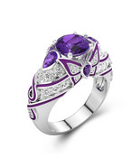 Butterfly Ring With Amethyst Inlaid For Her Engagement Ring, Anniversary... - $211.81 CAD