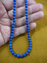 (v657-13) 16&quot; long Blue Lapis Lazuli round bead beaded Necklace fashion JEWELRY - £50.28 GBP