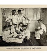 1914 WW1 Print Poker Game On Battleship Navy Antique Military Collectible - $733.58 MXN