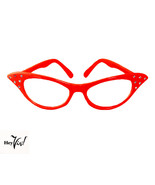 50s Retro Style Cat Eye Glasses w Rhinestones Fun Colors w Clear Lens - ... - £10.29 GBP
