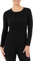 Fruit of The Women&#39;s Fit for Me Waffle Thermal Crew Top, Black Soot, X-S... - $16.82