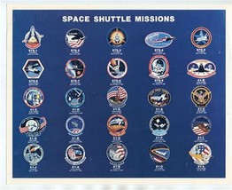 NASA Space Shuttle Missions Emblems &amp; Mission Facts Summary  - £10.89 GBP
